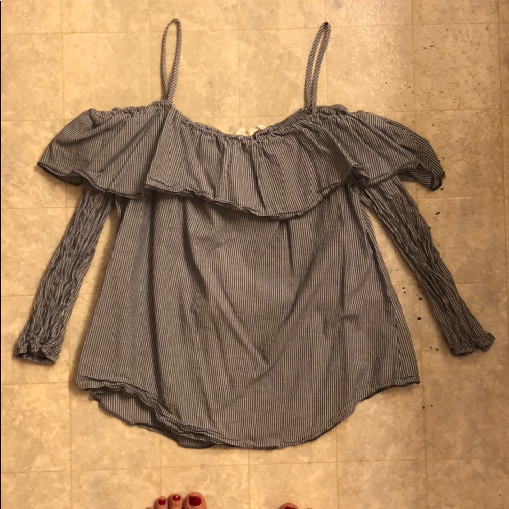3/4 sleeve off the shoulder with spaghetti straps